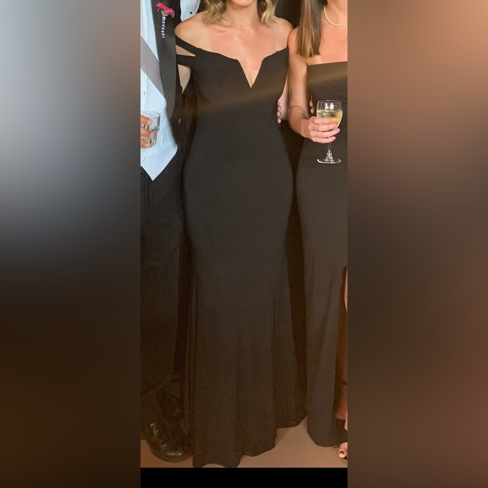 Formal black off-shoulder Xscape dress